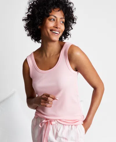 State Of Day Women's Ribbed Modal Sleep Tank Top Xs-3x, Created For Macy's In Shell Satin Pink