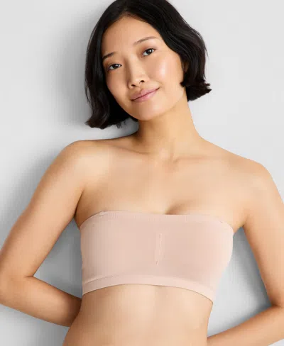 State Of Day Women's Seamless Bandeau Bralette, 100211637, Macy's Exclusive In Pink