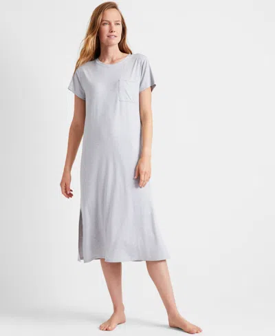 State Of Day Women's Short-sleeve T-shirt Sleep Gown, Xs-3x, Created For Macy's In Sleep Grey