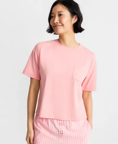 State Of Day Women's Solid Sleep Tee, Macy's Exclusive In Pink