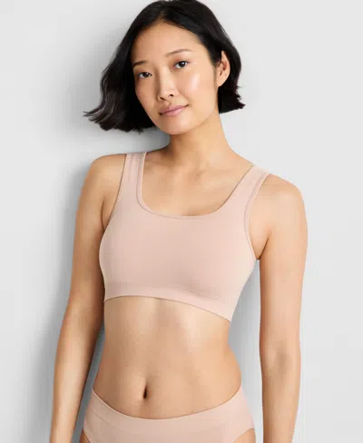 State Of Day Women's Square-neck Seamless Bralette, Macy's Exclusive In Brown
