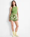 State Of Day Women's Tender Floral Knit Drawstring Shorts, Exclusively At Macy's