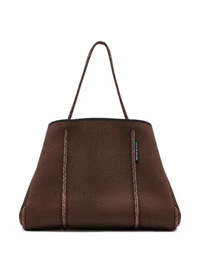 State Of Escape Escape Perforated Tote Bag In Brown