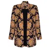 State Of Georgia Women's Black / Yellow / Orange The Linen Blazer Paisley Naga In Black/yellow/orange