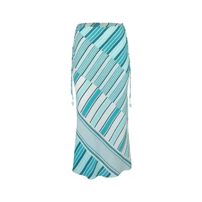 State Of Georgia Women's Blue The Pamela Skirt Luna Stripe