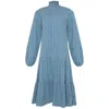 State Of Georgia Women's Blue / White The Embroidered Dress Embroidered Flowers In Blue/white