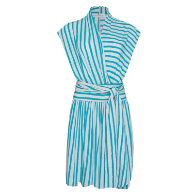 State Of Georgia Women's Blue / White The Point Dress Short Blue Film In Blue/white