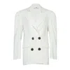 State Of Georgia Women's Bodene Suit Jacket Off White / Charocoal Buttons In White