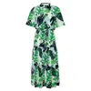 State Of Georgia Women's Green / White The Walk In The Park Dress In Cactus Green In Green/white
