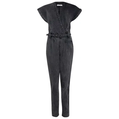 State Of Georgia Women's Jane Says Stone Washed Jumpsuit Sage Black