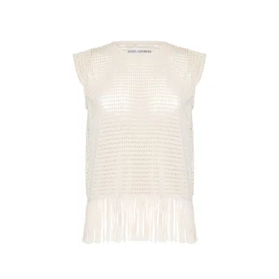 State Of Georgia Women's Neutrals The Erika Knitted Top Soft Latte Cream