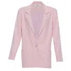 State Of Georgia Women's Pink / Purple The Linen Blazer Pink In Pink/purple