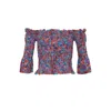 State Of Georgia Women's Red The Bobbi Elastic Top Floral Explosion Raspberry In Red