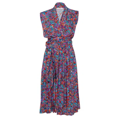 State Of Georgia Women's Red The Point Dress Floral Explosion Raspberry