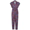 State Of Georgia Women's Red The Point Jumpsuit Floral Explosion Raspberry In Red