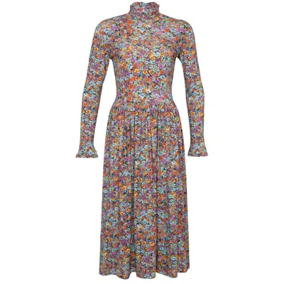 State Of Georgia Women's Red The Tmapla Midi Dress Floral Explosion Raspberry