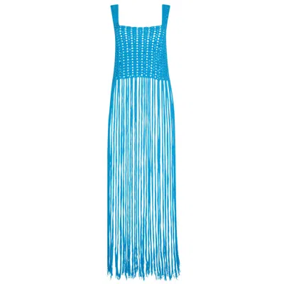 State Of Georgia Women's The Azure Tassel Dress Aqua Blue