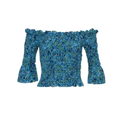 State Of Georgia Women's The Bobbi Elastic Top Floral Explosion Blue