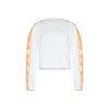 State Of Georgia Women's The Cali Cropped Jumper Off White Sun Burst Boarder Print In White