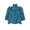 State Of Georgia Women's The Joni Top Floral Explosion Blue In Blue