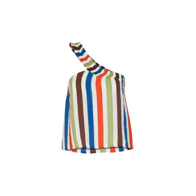State Of Georgia Women's The Sunny Side Up Elastic Crop Top Coolio Stripe