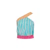 State Of Georgia Women's The Sunny Side Up Elastic Crop Top Multi Colour Stripes