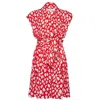 State Of Georgia Women's White / Red The Point Dress Short Giraffe Red/white In White/red