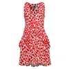 State Of Georgia Women's White / Red The Rara Dress In Red Giraffe In White/red