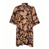 State Of Georgia Women's Yellow / Orange / Black The Bambi Dress Short Paisley Naga In Yellow/orange/black