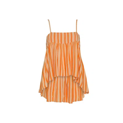 State Of Georgia Women's Yellow / Orange The Holiday Top Orange Film Stripe In Yellow/orange
