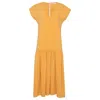 State Of Georgia Women's Yellow / Orange The Lizzie Drop Waist Dress Tan In Yellow/orange