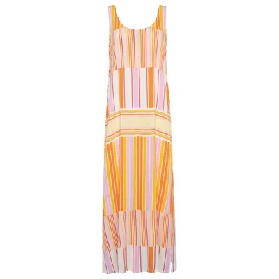 State Of Georgia Women's Yellow / Orange The Pamela Dress Soleil Stripe In Yellow/orange