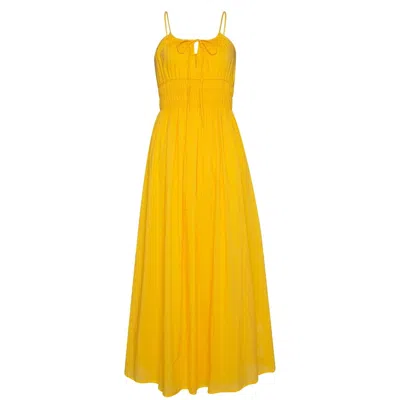 State Of Georgia Women's Yellow / Orange The Sunrise Elastic Dress Oj In Yellow/orange