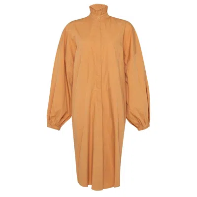 State Of Georgia Women's Yellow / Orange The Tuxedo Long Shirt Tan In Yellow/orange