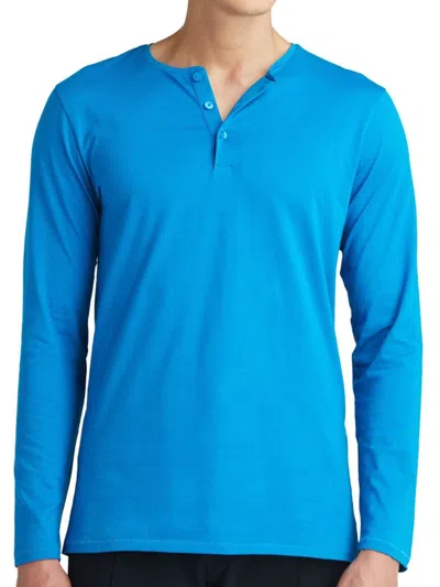 State Of Matter Men's Long Sleeve Henley In Teal