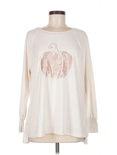 Pre-owned State Of Mine Long Sleeve Top Ivory Keyhole Neckline Tops In White