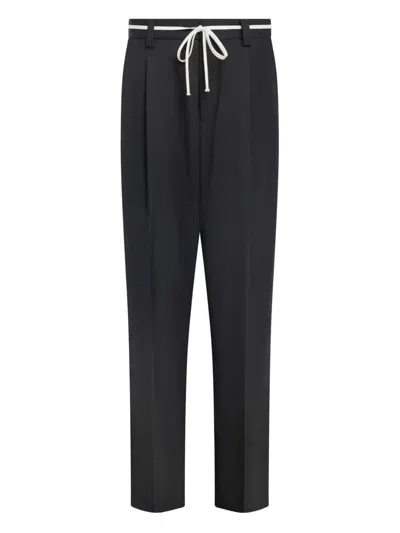 State Of Order Belt-loops Trousers In Black