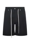 State Of Order Bermuda Shorts Made Of Denim. In Black