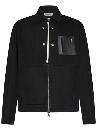 State Of Order Double-slider Zip Chest-pocket Jacket In Black