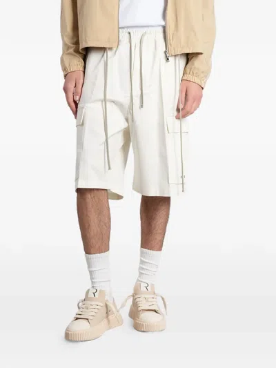 State Of Order Drawstring Cargo Shorts In White