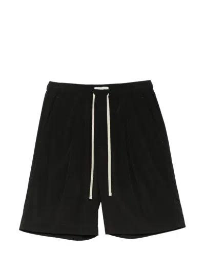 State Of Order Drawstring Pleated Shorts In Black
