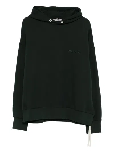 State Of Order Embroidered Hoodie In Green
