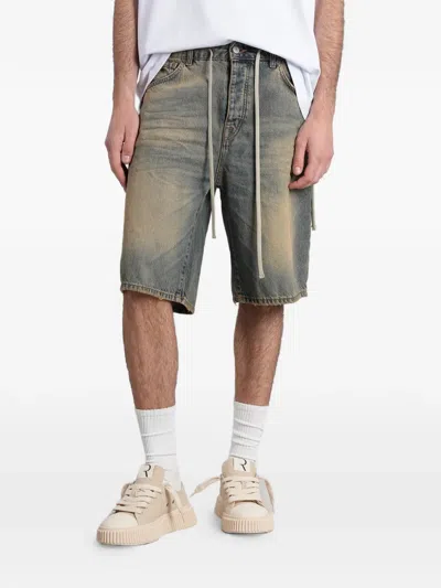 State Of Order Faded Drawstring Shorts In Blue