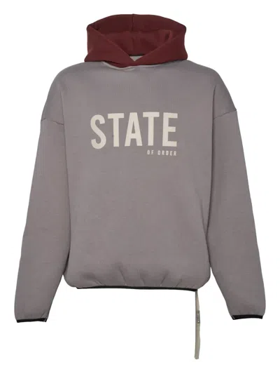 State Of Order Felpa Contrast Hooded Sweatshirt In Gray