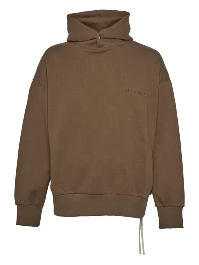 State Of Order Felpa Embroidered Hooded Sweatshirt In Brown