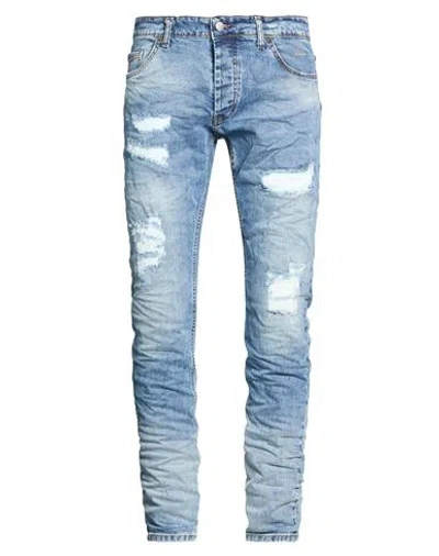 State Of Order Man Jeans Blue Size 36 Cotton, Elastane