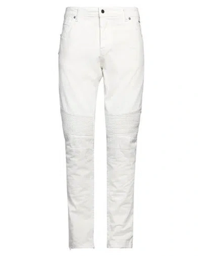 State Of Order Man Jeans White Size 36 Cotton, Elastane
