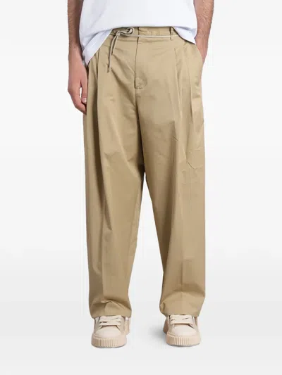 State Of Order Pleated Drawstring Trousers In Neutral
