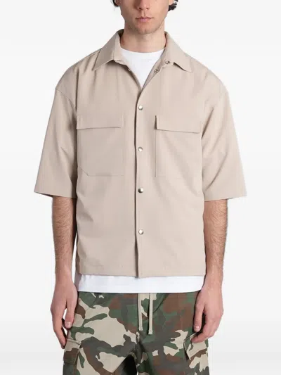 State Of Order Short-sleeved Flap-pocket Shirt In Neutral