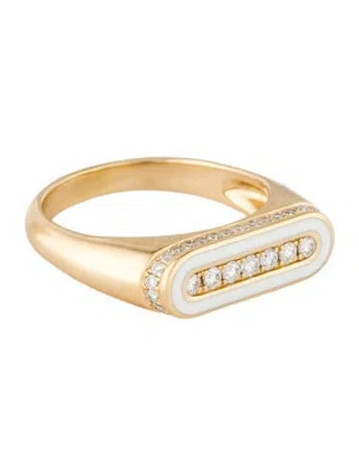 Pre-owned State Property 18k Diamond Hedin Bone White Ring